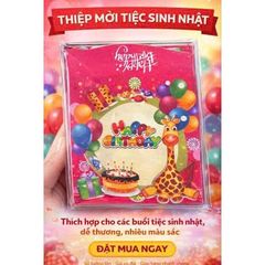Thiệp sinh nhật khổ vuông dành cho bé gái