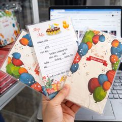 Thiệp sinh nhật khổ vuông dành cho bé gái
