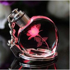 Móc khóa trái tim có đèn led đổi màu