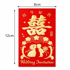 Phong bì đỏ in hình chữ Hỉ dùng trong ngày cưới