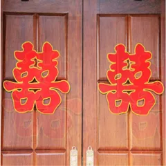 Chữ hỉ nhung bằng xốp trang trí trong ngày cưới