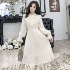 Đầm trắng bông tuyết thắt nơ
