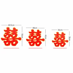 Chữ hỉ nhung bằng xốp trang trí trong ngày cưới