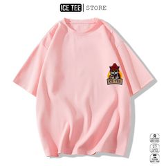 Áo Thun Nữ, Áo Phông Nam Nữ Unisex Tay Lỡ ICETEE Mã i44 Hình in Mèo Icetee Cute Chất Cotton Form Rộng Phong Cách Ulzzang