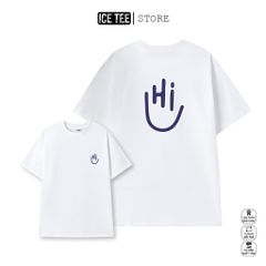 Áo Thun Nữ, Áo Phông Nam Nữ Unisex Tay Lỡ ICETEE Mã i26 Hình in 2 mặt say Hi Chất Cotton Form Rộng Phong Cách Ulzzang