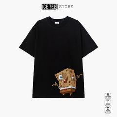Áo Thun Nữ, Áo Phông Nam Nữ Unisex Tay Lỡ ICETEE Mã i33 Hình in Spongebob Cute Chất Cotton Form Rộng Phong Cách Ulzzang