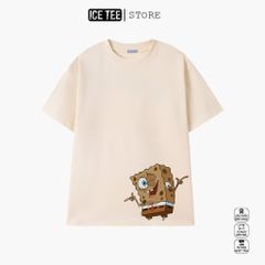 Áo Thun Nữ, Áo Phông Nam Nữ Unisex Tay Lỡ ICETEE Mã i33 Hình in Spongebob Cute Chất Cotton Form Rộng Phong Cách Ulzzang