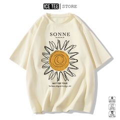 Áo Thun Nữ, Áo Phông Nam Nữ Unisex Tay Lỡ ICETEE Mã i39 Hình in Sonne Cute Chất Cotton Form Rộng Phong Cách Ulzzang