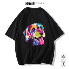 Áo Thun Nữ, Áo Phông Nam Nữ Unisex Tay Lỡ ICETEE Mã i32 Hình in Colordog Cute Chất Cotton Form Rộng Phong Cách Ulzzang