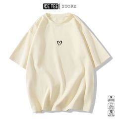Áo Thun Nữ, Áo Phông Nam Nữ Unisex Tay Lỡ ICETEE Mã i56 Hình in Mini Heart Cute Chất Cotton Form Rộng Phong Cách Ulzzang
