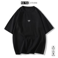 Áo Thun Nữ, Áo Phông Nam Nữ Unisex Tay Lỡ ICETEE Mã i56 Hình in Mini Heart Cute Chất Cotton Form Rộng Phong Cách Ulzzang