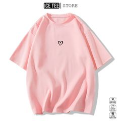 Áo Thun Nữ, Áo Phông Nam Nữ Unisex Tay Lỡ ICETEE Mã i56 Hình in Mini Heart Cute Chất Cotton Form Rộng Phong Cách Ulzzang