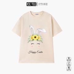 Áo Thun Nữ,Áo Phông Nam Nữ Unisex Tay Lỡ ICETEE Mã i11 Hình in Happy Eater Cute Chất Cotton Form Rộng Phong Cách Ulzzang