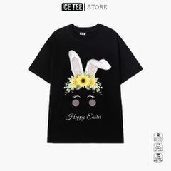 Áo Thun Nữ,Áo Phông Nam Nữ Unisex Tay Lỡ ICETEE Mã i11 Hình in Happy Eater Cute Chất Cotton Form Rộng Phong Cách Ulzzang