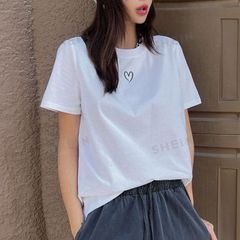 Áo Thun Nữ, Áo Phông Nam Nữ Unisex Tay Lỡ ICETEE Mã i56 Hình in Mini Heart Cute Chất Cotton Form Rộng Phong Cách Ulzzang