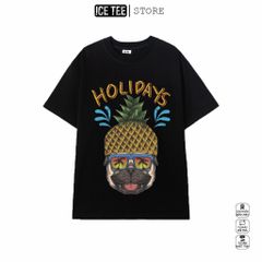Áo Thun PitBull Holidays ICETEE i05 Unisex Cottton Co Giãn, Áo Phông Tay Lỡ Cổ Tròn Form Oversize Thời Trang Nam Nữ