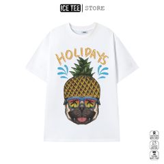Áo Thun PitBull Holidays ICETEE i05 Unisex Cottton Co Giãn, Áo Phông Tay Lỡ Cổ Tròn Form Oversize Thời Trang Nam Nữ