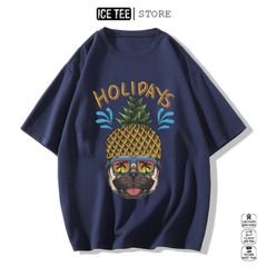 Áo Thun PitBull Holidays ICETEE i05 Unisex Cottton Co Giãn, Áo Phông Tay Lỡ Cổ Tròn Form Oversize Thời Trang Nam Nữ