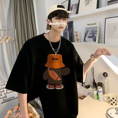 Áo thun ICETEE Gấu đeo túi chéo, Áo Phông, Áo Unisex, 100% Cotton, Tay Lỡ Form Oversize i63