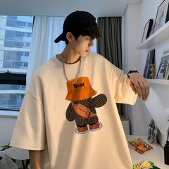 Áo thun ICETEE Gấu đeo túi chéo, Áo Phông, Áo Unisex, 100% Cotton, Tay Lỡ Form Oversize i63