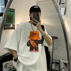 Áo thun ICETEE Gấu đeo túi chéo, Áo Phông, Áo Unisex, 100% Cotton, Tay Lỡ Form Oversize i63
