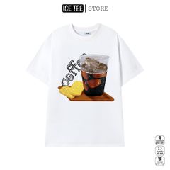 Áo Thun Nữ, Áo Phông Nam Nữ Unisex Tay Lỡ ICETEE Mã i30 Hình in Cốc Cafe Cute Chất Cotton Form Rộng Phong Cách Ulzzang