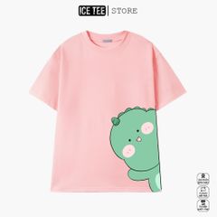 Áo Thun Khủng Long ICETEE i07 Unisex Cottton Co Giãn, Áo Phông Tay Lỡ Cổ Tròn Form Oversize Thời Trang Nam Nữ