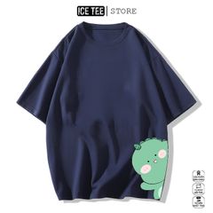 Áo Thun Khủng Long ICETEE i07 Unisex Cottton Co Giãn, Áo Phông Tay Lỡ Cổ Tròn Form Oversize Thời Trang Nam Nữ