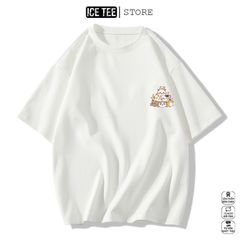 Áo Thun Nữ, Áo Phông Nam Nữ Unisex Tay Lỡ ICETEE Mã i43 Hình in Cún Cưng Cute Chất Cotton Form Rộng Phong Cách Ulzzang