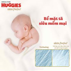 Miếng lót sơ sinh Huggies Perfect NB1 64+4 miếng dùng cho trẻ dưới 5kg,với 2 vùng thấm hút nhanh giảm kích ứng da cho bé