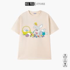 Áo Thun Nữ, Áo Phông Nam Nữ Unisex Tay Lỡ ICETEE Mã i12 Hình in hình Thỏ Cute Chất Cotton Form Rộng Phong Cách Ulzzang