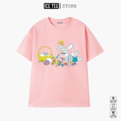 Áo Thun Nữ, Áo Phông Nam Nữ Unisex Tay Lỡ ICETEE Mã i12 Hình in hình Thỏ Cute Chất Cotton Form Rộng Phong Cách Ulzzang