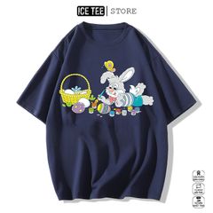 Áo Thun Nữ, Áo Phông Nam Nữ Unisex Tay Lỡ ICETEE Mã i12 Hình in hình Thỏ Cute Chất Cotton Form Rộng Phong Cách Ulzzang