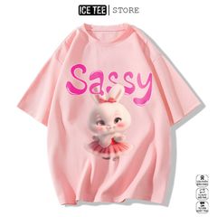 Áo Thun Nữ, Áo Phông Nam Nữ Unisex Tay Lỡ ICETEE Mã i51 Hình in SaSSy Cute Chất Cotton Form Rộng Phong Cách Ulzzang