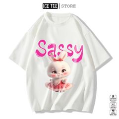 Áo Thun Nữ, Áo Phông Nam Nữ Unisex Tay Lỡ ICETEE Mã i51 Hình in SaSSy Cute Chất Cotton Form Rộng Phong Cách Ulzzang