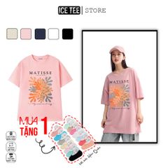 Áo Thun Nữ, Áo Phông Nam Nữ Unisex Tay Lỡ ICETEE Mã i35 Hình in Matisse Cute Chất Cotton Form Rộng Phong Cách Ulzzang