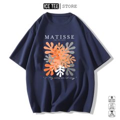 Áo Thun Nữ, Áo Phông Nam Nữ Unisex Tay Lỡ ICETEE Mã i35 Hình in Matisse Cute Chất Cotton Form Rộng Phong Cách Ulzzang