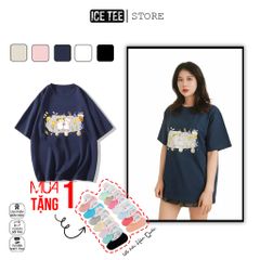Áo Thun Nữ, Áo Phông Nam Nữ Unisex Tay Lỡ ICETEE Mã i13 Hình in Pikachu Cute Chất Cotton Form Rộng Phong Cách Ulzzang