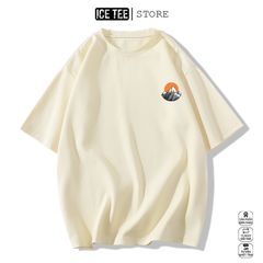 Áo Thun Nữ, Áo Phông Nam Nữ Unisex Tay Lỡ ICETEE Mã i42 Hình in Núi Phú Sĩ Cute Chất Cotton Form Rộng Phong Cách Ulzzang