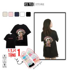 Áo Thun Nữ, Áo Phông Nam Nữ Unisex Tay Lỡ ICETEE Mã i21 Hình in 2 mặt Cute Chất Cotton Form Rộng Phong Cách Ulzzang