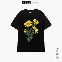 Áo Thun Nữ, Áo Phông Nam Nữ Unisex Tay Lỡ ICETEE Mã i16 Hình in Hoa Mai Cute Chất Cotton Form Rộng Phong Cách Ulzzang