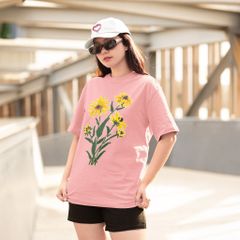 Áo Thun Nữ, Áo Phông Nam Nữ Unisex Tay Lỡ ICETEE Mã i16 Hình in Hoa Mai Cute Chất Cotton Form Rộng Phong Cách Ulzzang
