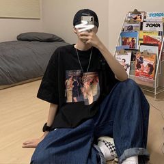 Áo Thun Nữ, Áo Phông Nam Nữ Unisex Tay Lỡ ICETEE Mã i54 Hình in Cat, book Coffe Chất Cotton Form Rộng Phong Cách Ulzzang