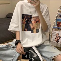 Áo Thun Nữ, Áo Phông Nam Nữ Unisex Tay Lỡ ICETEE Mã i54 Hình in Cat, book Coffe Chất Cotton Form Rộng Phong Cách Ulzzang