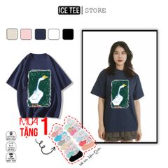Áo Thun Nữ, Áo Phông Nam Nữ Unisex Tay Lỡ ICETEE Mã i58 Hình in hình lớn Cute Chất Cotton Form Rộng Phong Cách Ulzzang