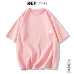 Áo Thun Nữ, Áo Phông Nam Nữ Unisex Tay Lỡ ICETEE Mã i50 Hình in Mini Thỏ Cute Chất Cotton Form Rộng Phong Cách Ulzzang