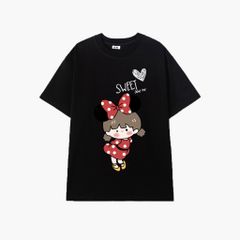 Áo Thun Nữ, Áo Phông Nam Nữ Unisex Tay Lỡ ICETEE Mã i32 Hình in Bé Đào Cute Chất Cotton Form Rộng Phong Cách Ulzzang