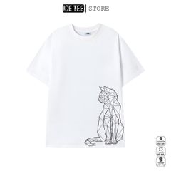 Áo Thun Nữ, Áo Phông Nam Nữ Unisex Tay Lỡ ICETEE Mã i45 Hình in Galaxy Cat Cute Chất Cotton Form Rộng Phong Cách Ulzzang