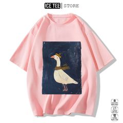 Áo Thun Nữ, Áo Phông Nam Nữ Unisex Tay Lỡ ICETEE Mã i57 Hình in vịt con Cute Chất Cotton Form Rộng Phong Cách Ulzzang
