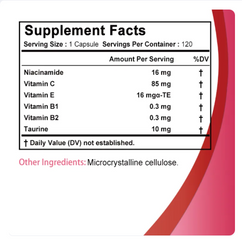 Bổ sung Niacinamide Vitamin C & E dưỡng trắng da, mờ vết thâm 120 viên mềm chay
